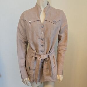 Vintage Michael Simon Safari Jacket Beige Linen Utility